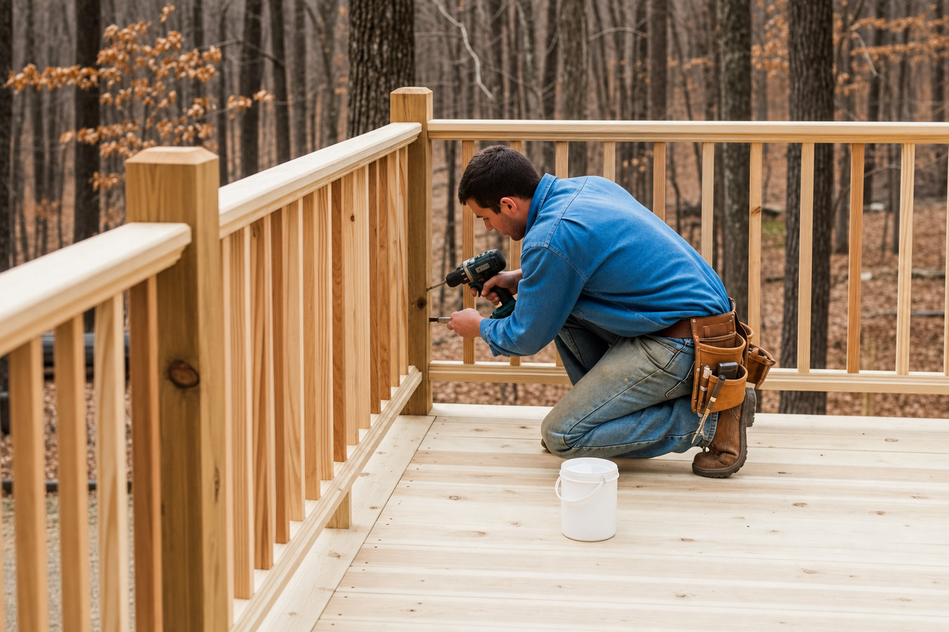 Deck railing installation